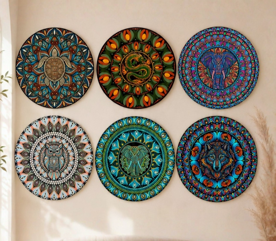 Beautiful animal mandalas symbolising wisdom, protection and transformation.