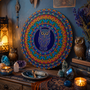 Colourful Wise Owl Mandala Wall Art