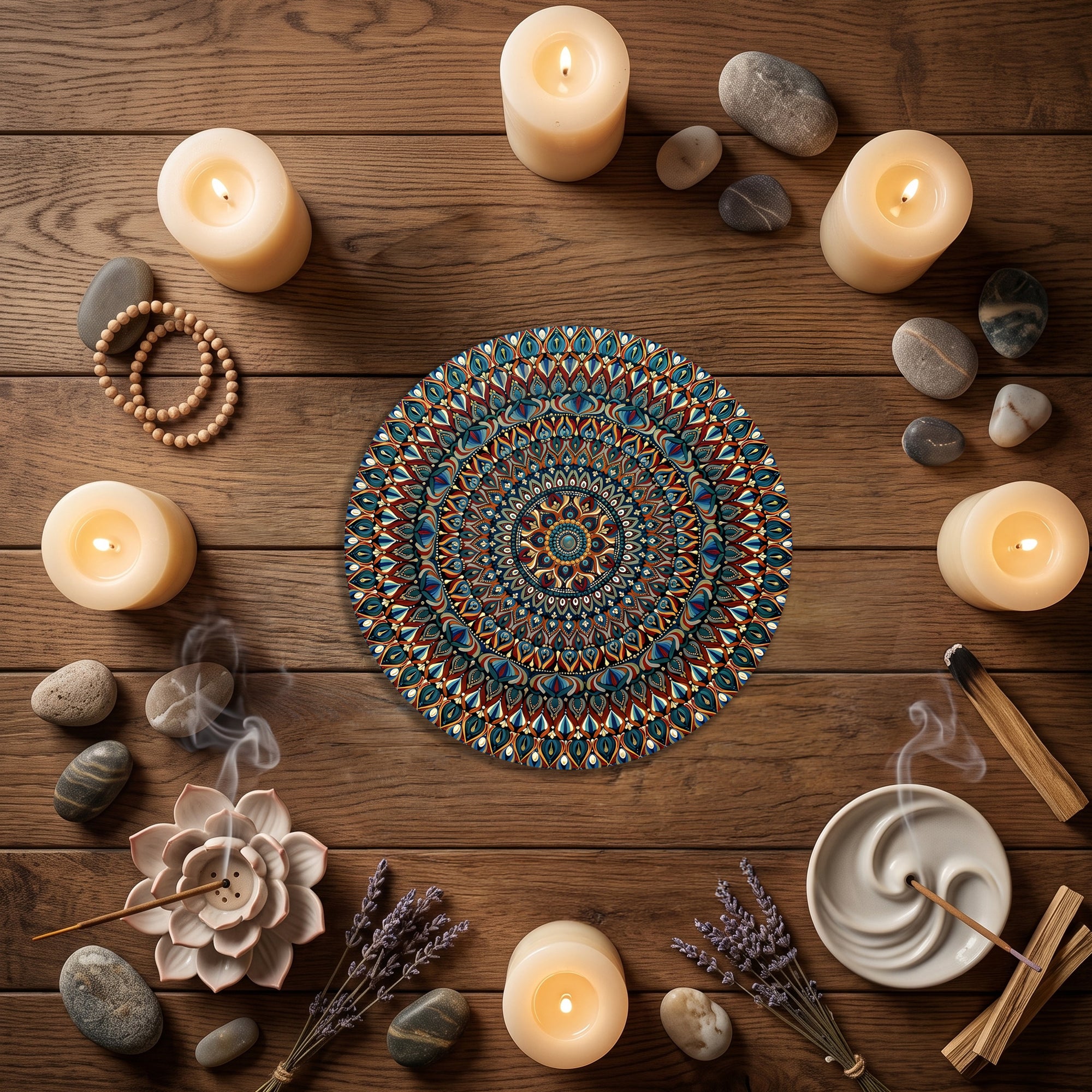 Midnight Mosaic Mandala Wall Art