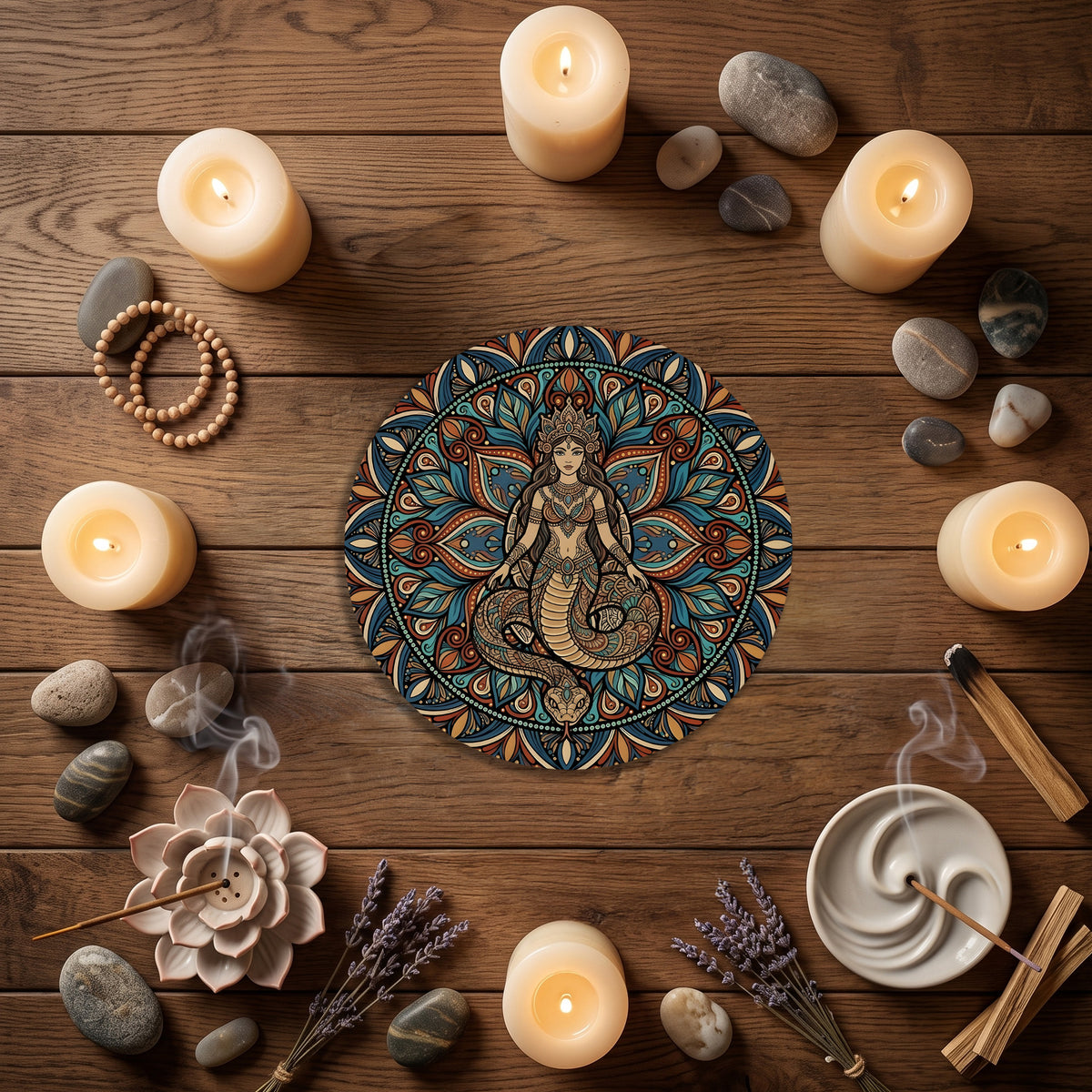 Sand Shahmaran Mandala Wall Art