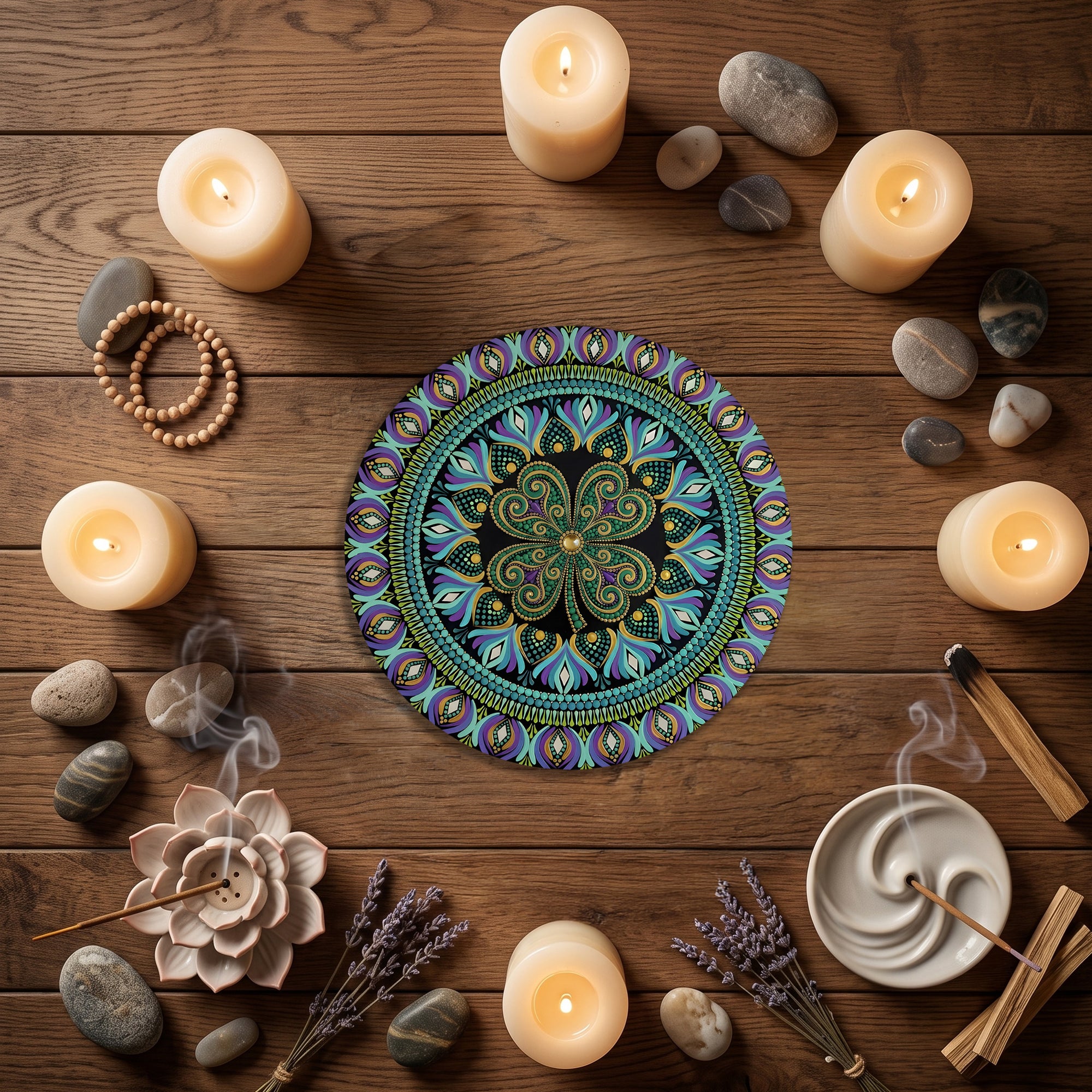 Lucky Clover Mandala Wall Art