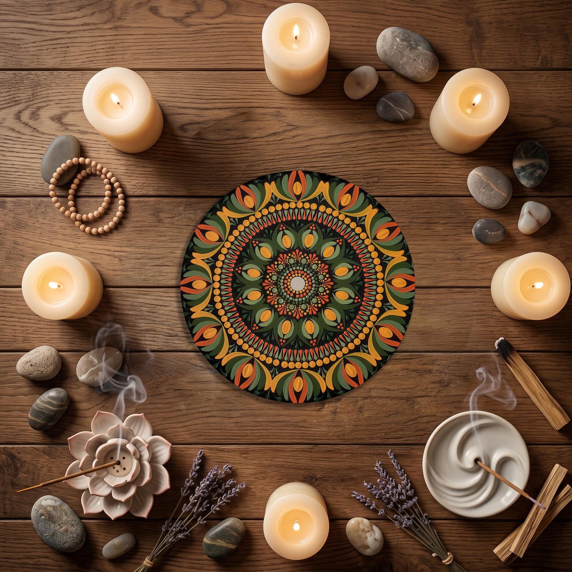 Forest Harmony Green Mandala Wall Art