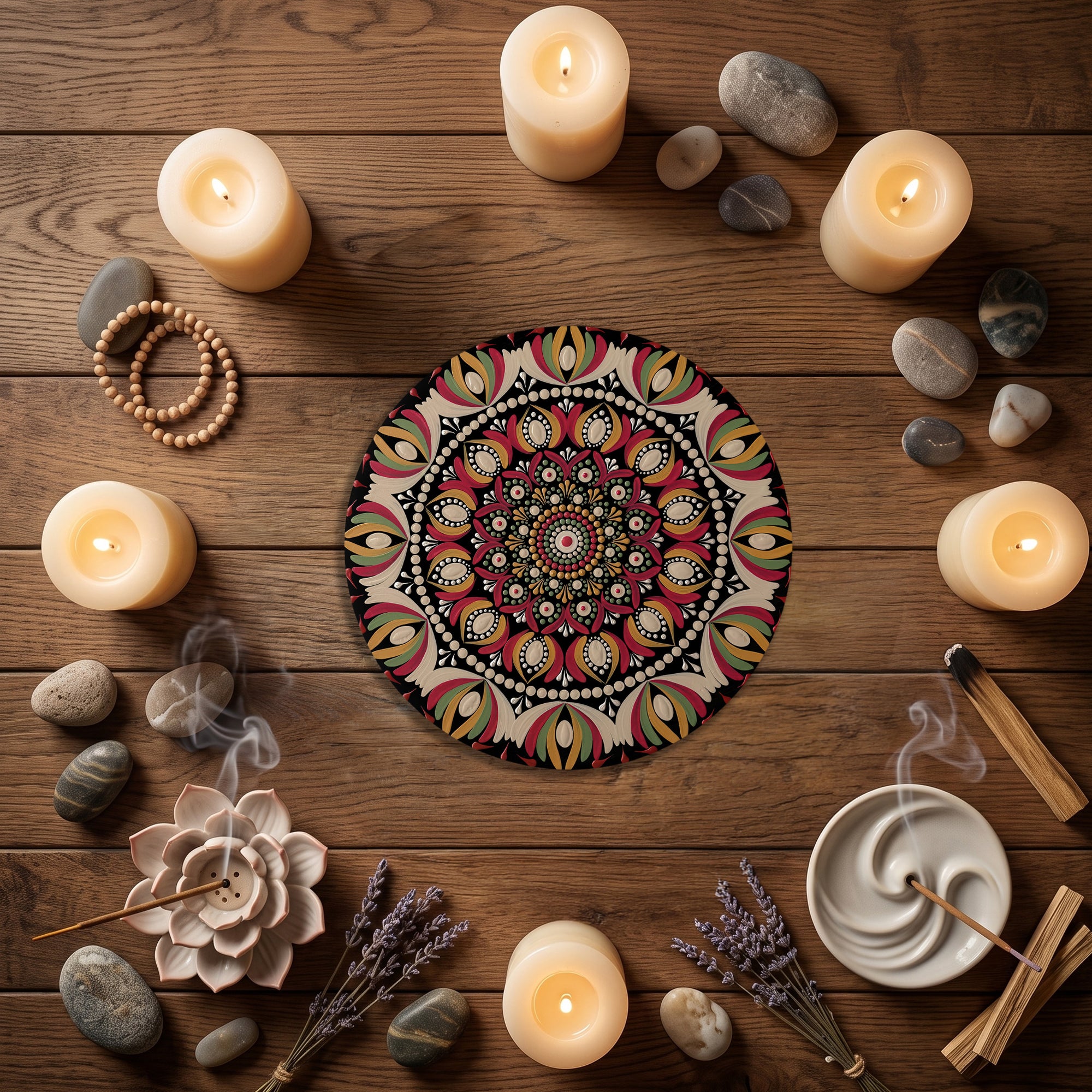 Rose Garden Mandala Wall Art