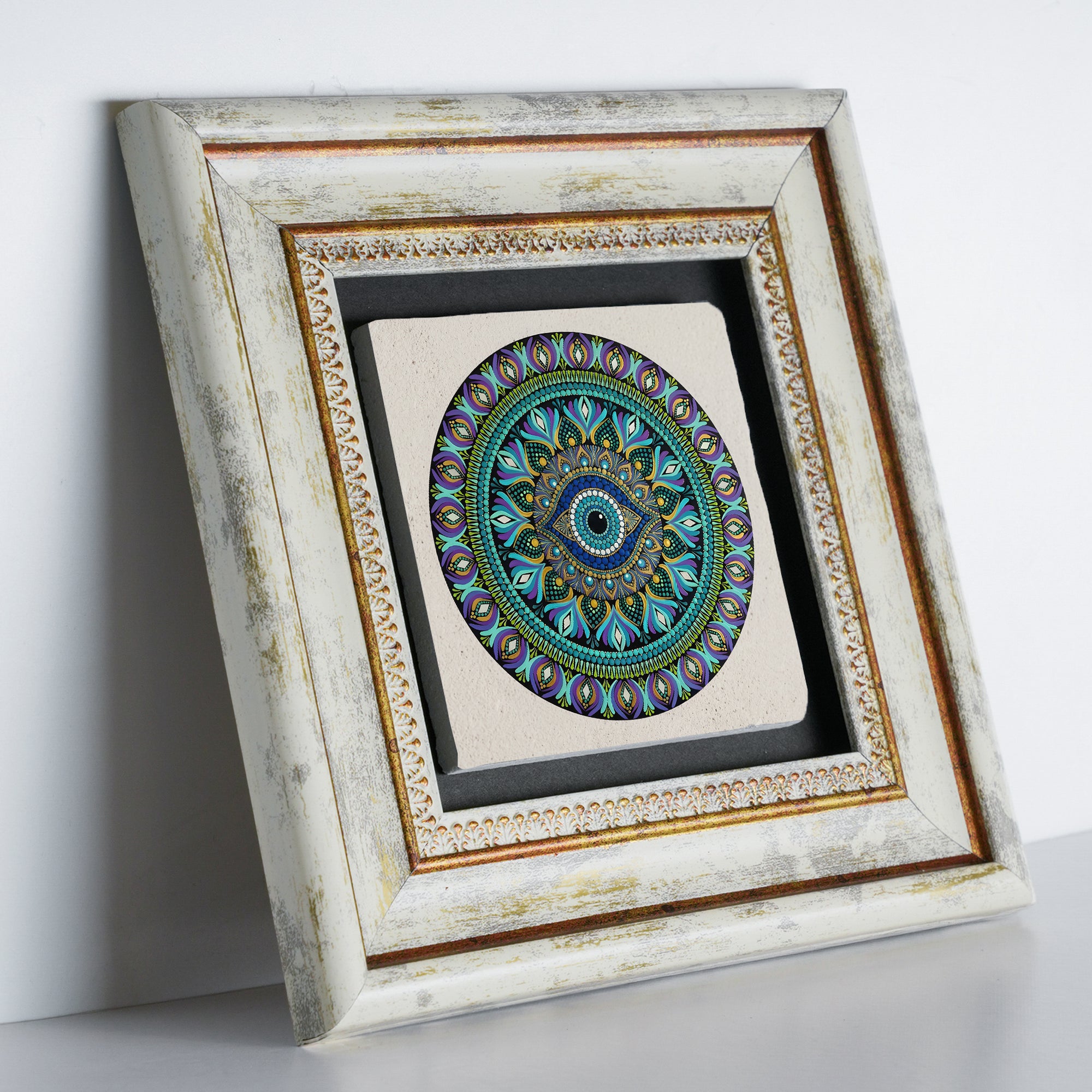 Peacock, Evil Eye &amp; Blue Mandala Trio Wall Art