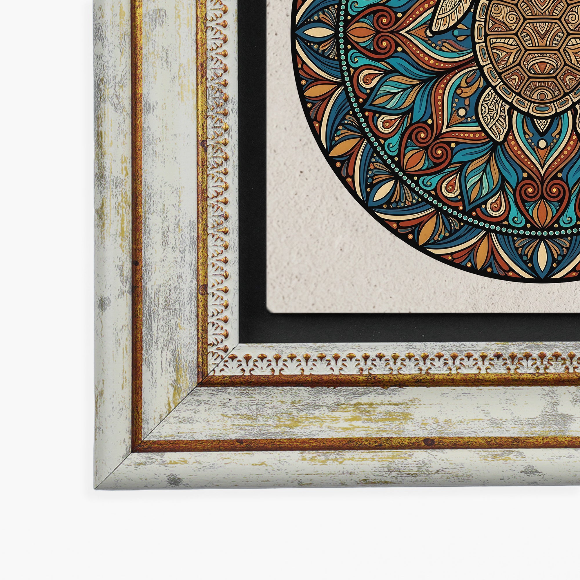 Flower of Life Turtle Floral Mandala Trio Wall Art