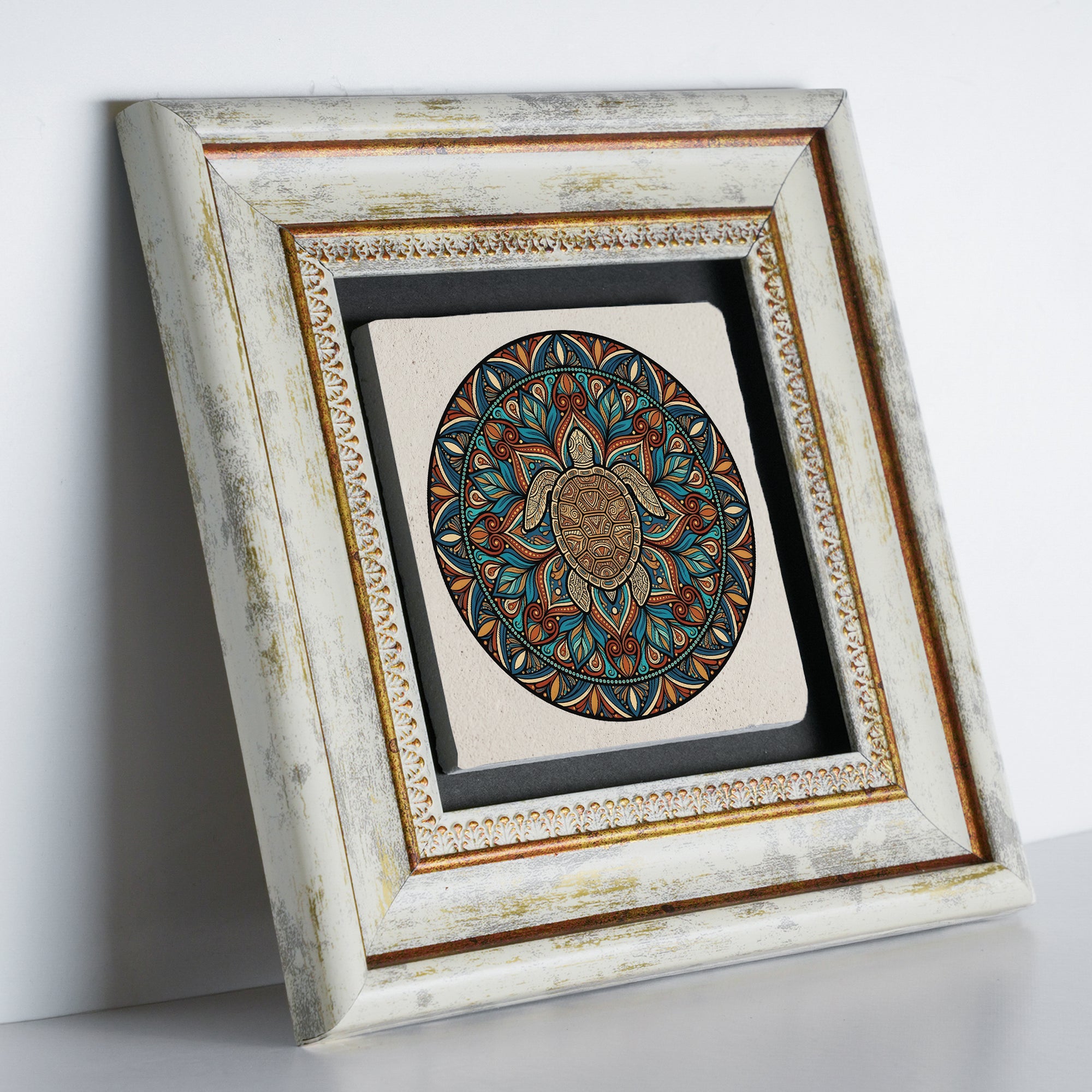 Flower of Life Turtle Floral Mandala Trio Wall Art