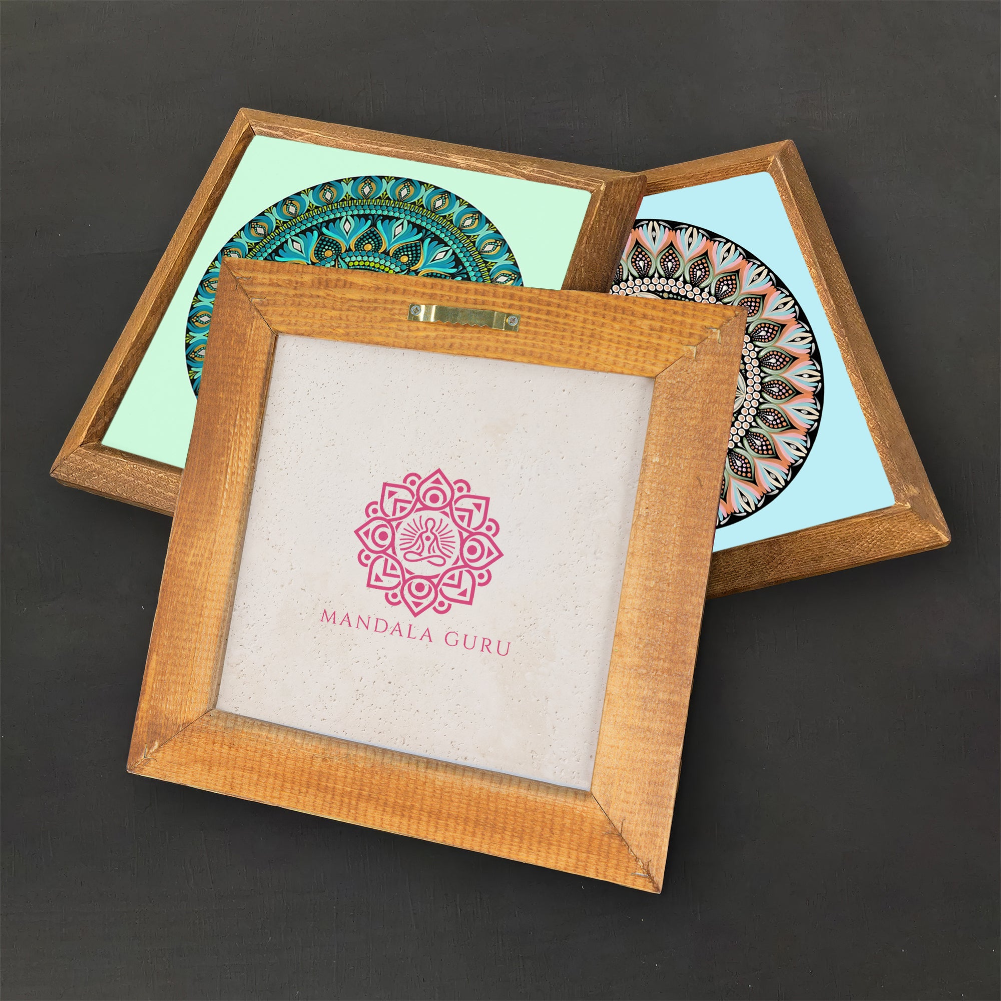 Pink Pastel Owl Mandala Stone Wall Art