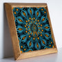 Blue Boho Peacock Mandala Stone Wall Art