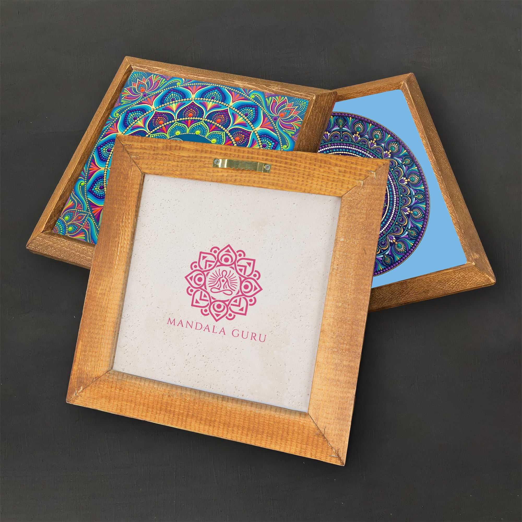 Elephant &amp; Peacock Mandala Duo Stone Wall Art Set