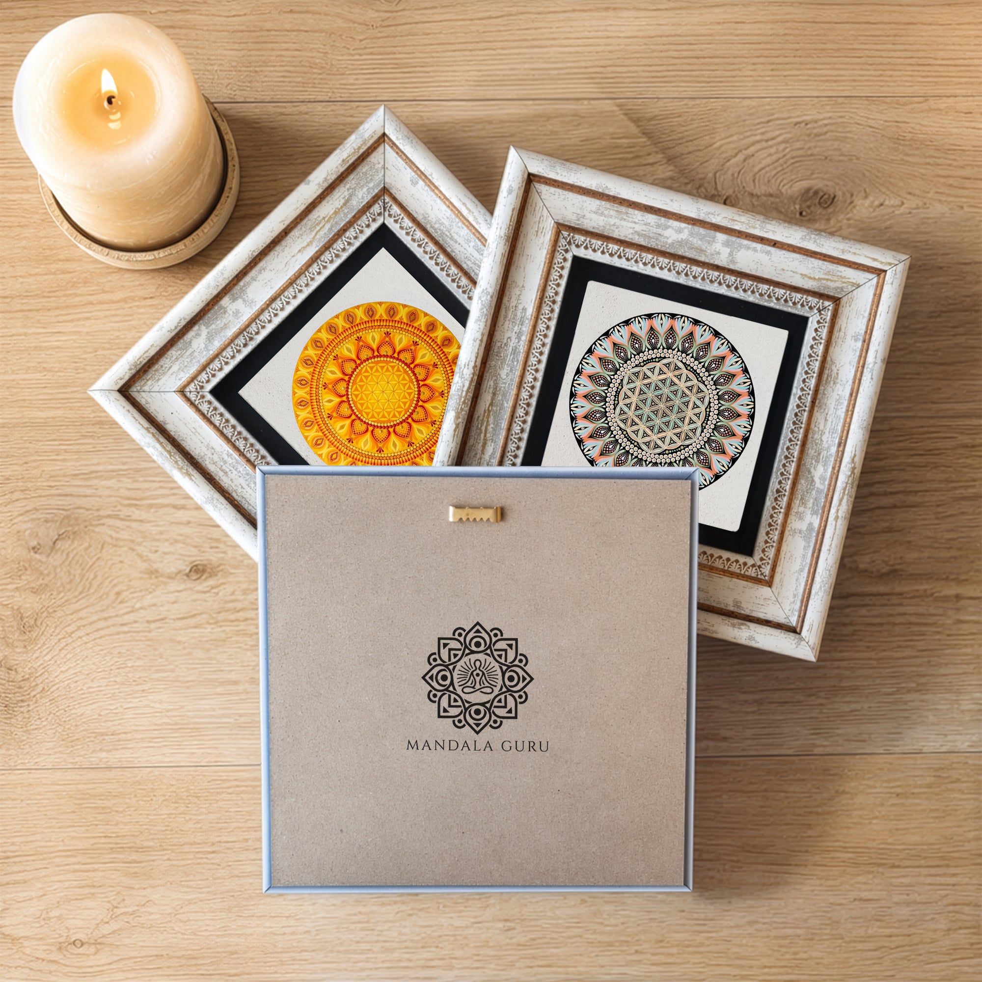 Flower of Life Harmony Mandala Trio Wall Art