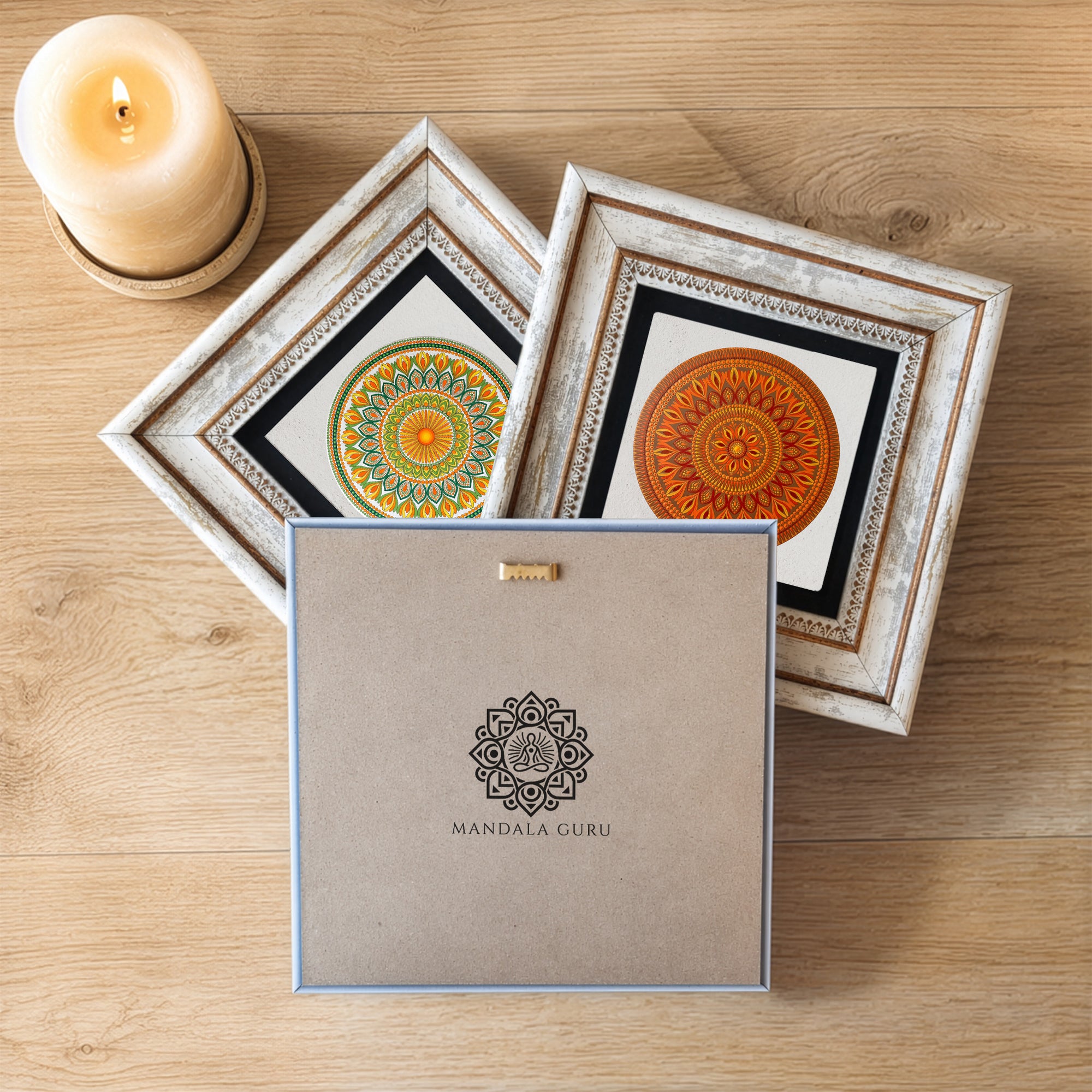 Colourful Sunleaf Mandala Trio Wall Art