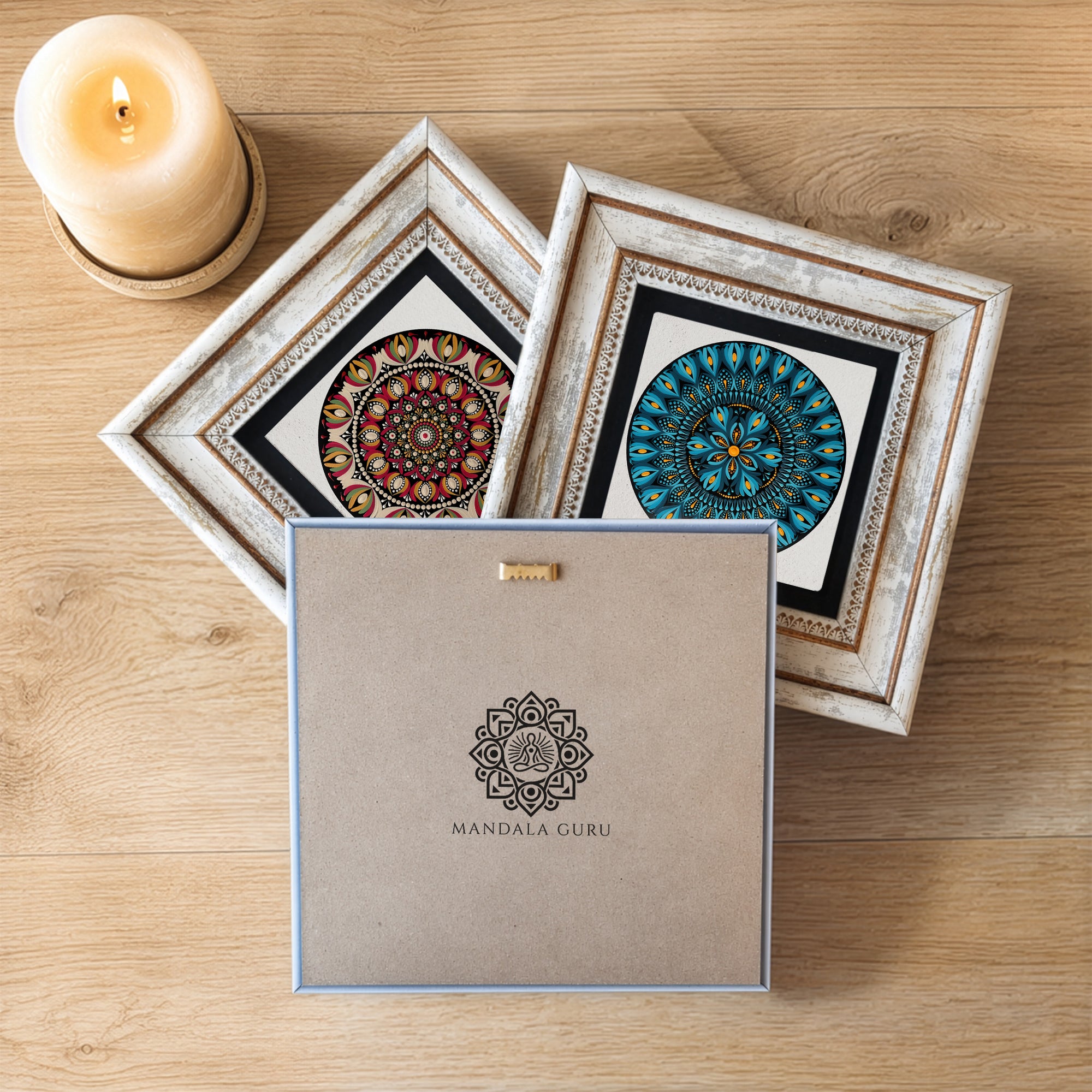 Blue &amp; Burgundy Mandala Trio Wall Art