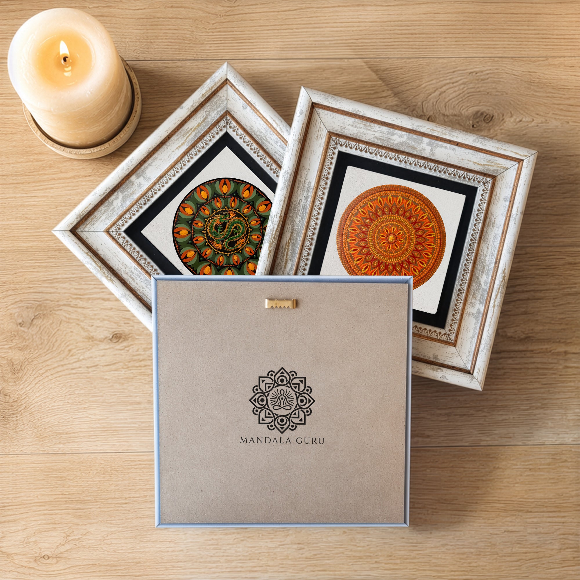Sun, Nature, Dragon Mandala Trio Wall Art